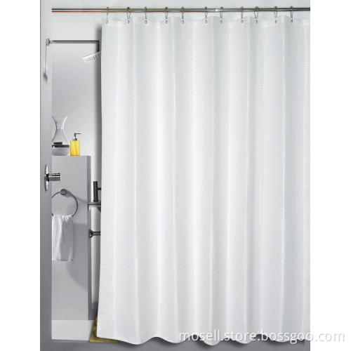 Solid Color Jacquard Waterproof Shower Curtain